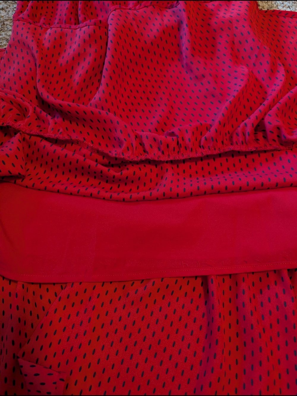 Banana Republic Red Polka Dot Flutter Sleeve Midi Dress - Picture 6 of 6
